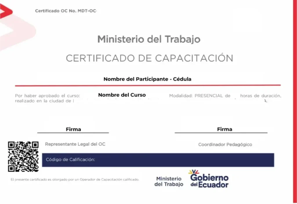 Aval del Ministerio de Trabajo (MDT) (Presencial)